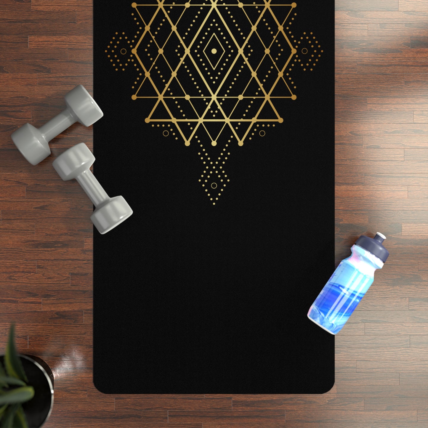 Tribal Gold: Eco-Friendly Rubber Yoga Mat for Mindful Movement