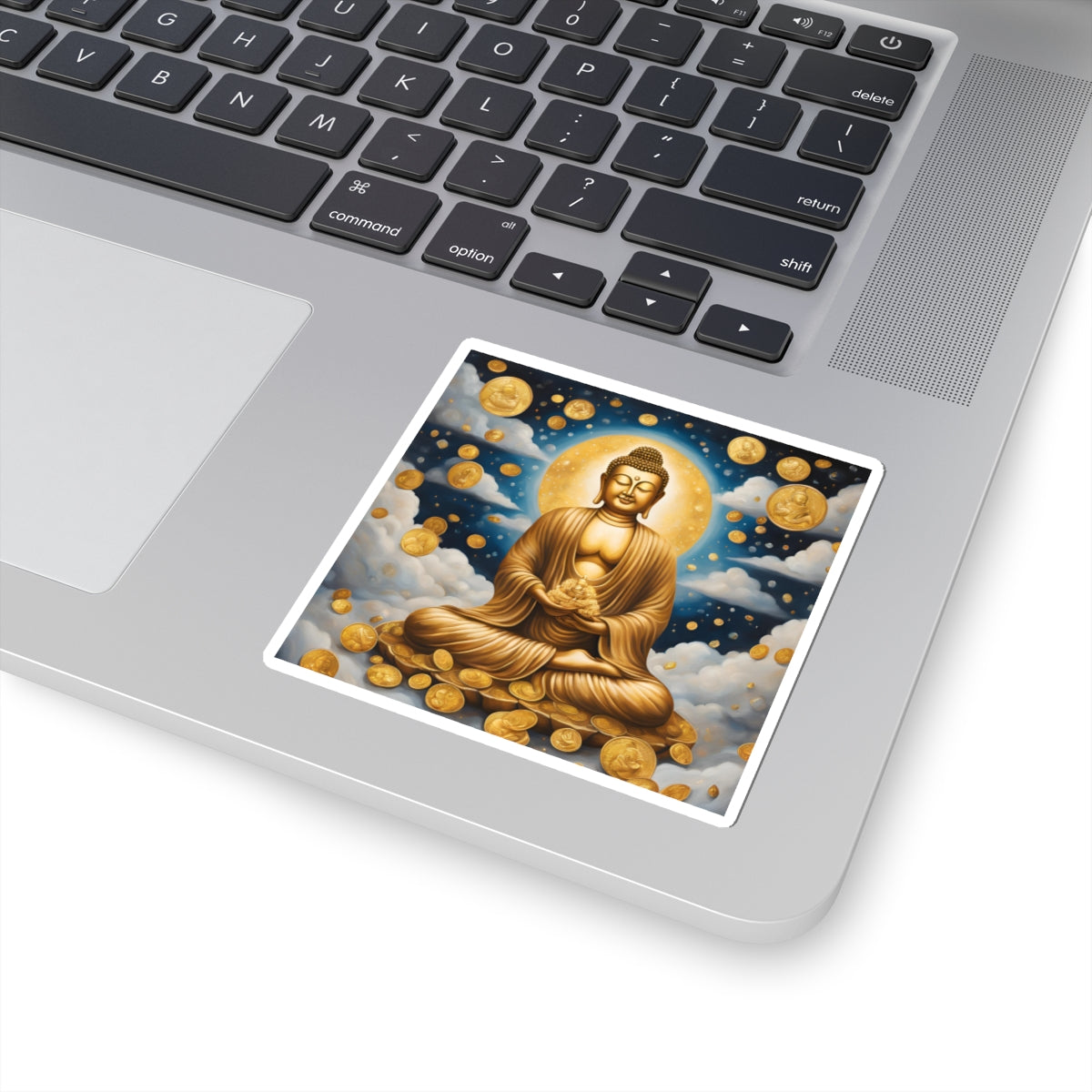 Prosperity Buddha Kiss-Cut Sticker: Manifest Wealth & Abundance with Positive Vibes!
