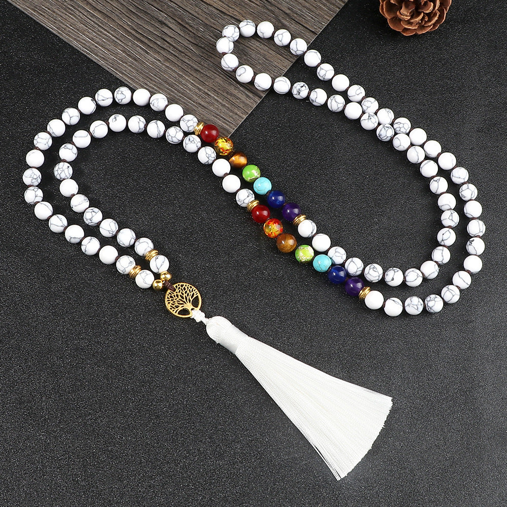 108 Obsidian Lucky Tree Tassel Pendant Carrying Strap