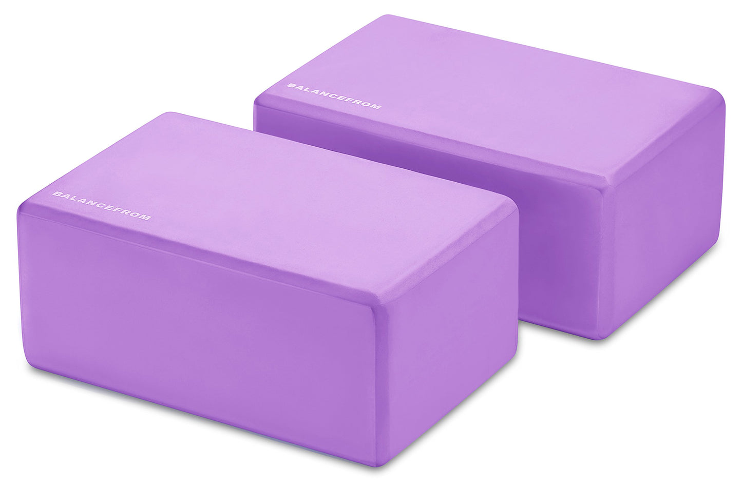 Set of 2 High Density Yoga Blocks, 9"x6"x4" Each, Pair, Multiple Colors
