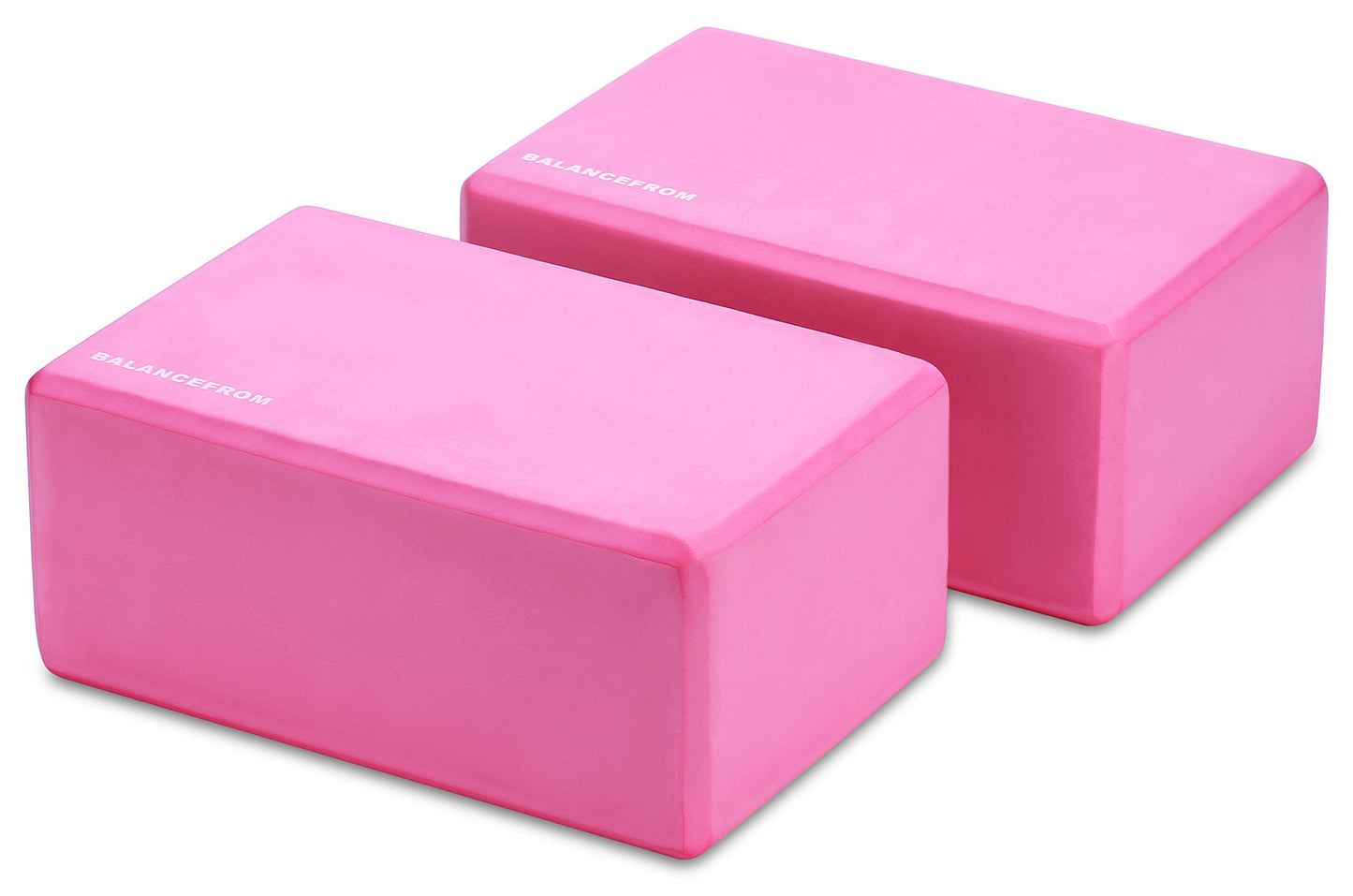 Set of 2 High Density Yoga Blocks, 9"x6"x4" Each, Pair, Multiple Colors