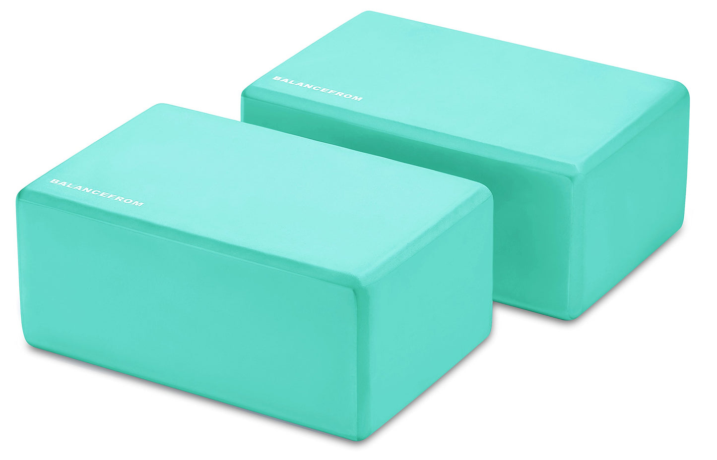 Set of 2 High Density Yoga Blocks, 9"x6"x4" Each, Pair, Multiple Colors