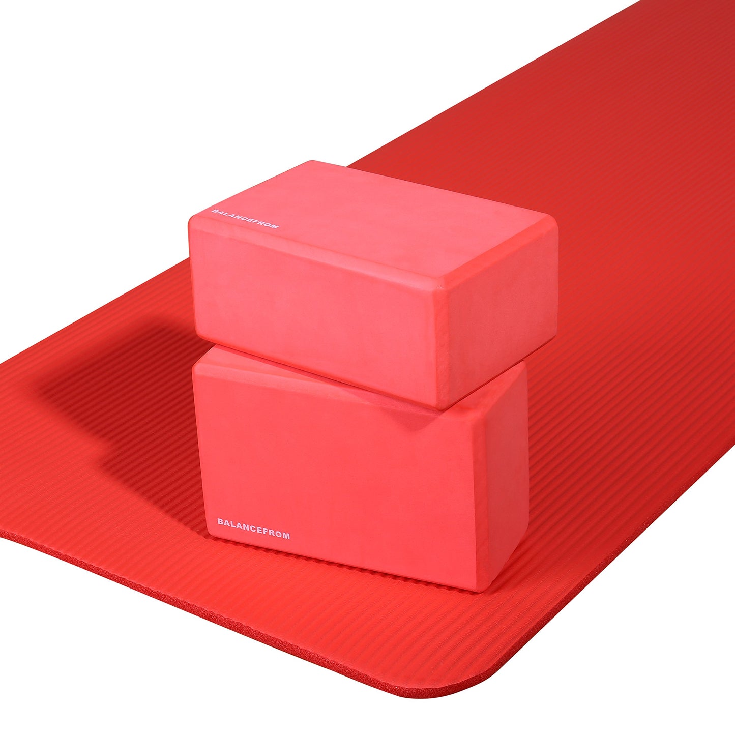 Set of 2 High Density Yoga Blocks, 9"x6"x4" Each, Pair, Multiple Colors