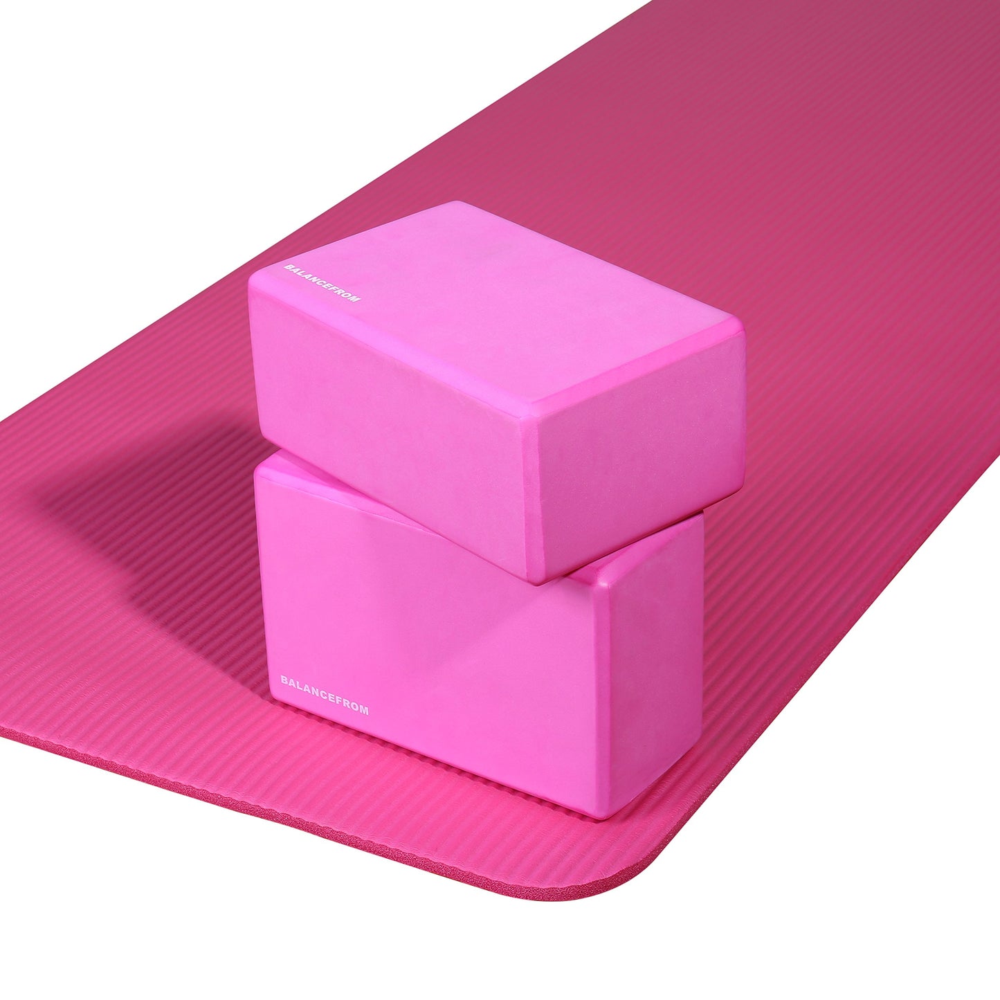 Set of 2 High Density Yoga Blocks, 9"x6"x4" Each, Pair, Multiple Colors