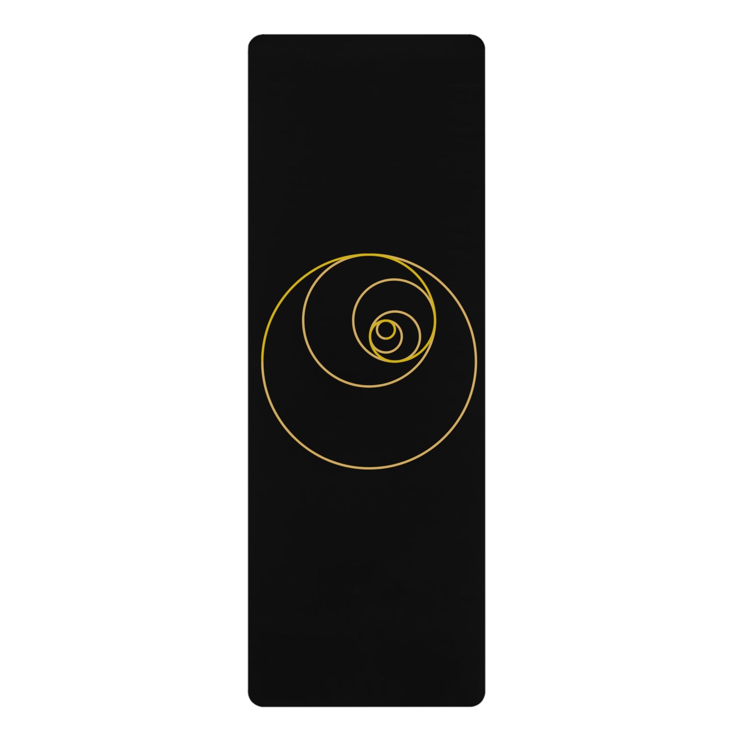 Golden Flow: Eco-Friendly Rubber Yoga Mat with Sacred Fibonacci Design