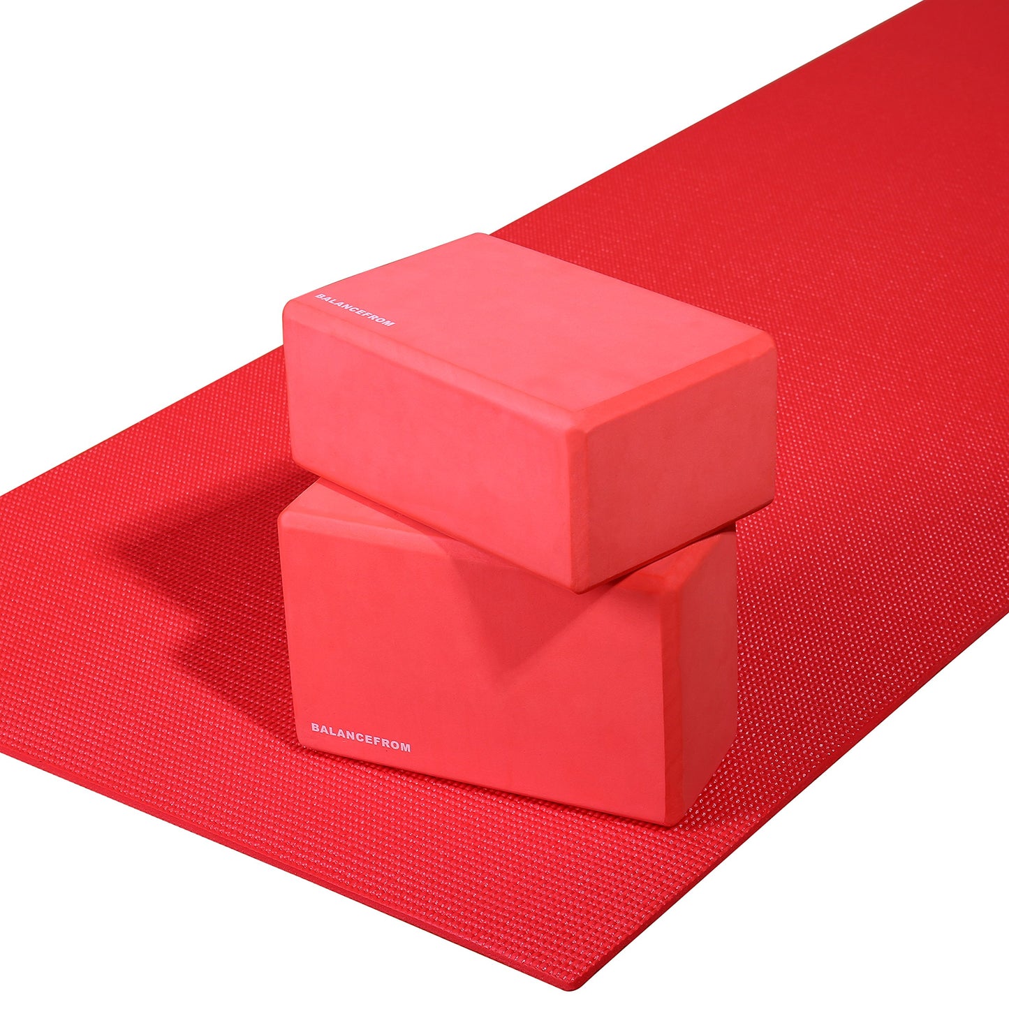 Set of 2 High Density Yoga Blocks, 9"x6"x4" Each, Pair, Multiple Colors