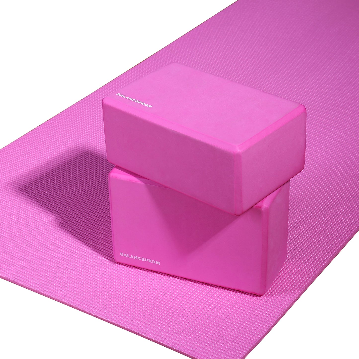 Set of 2 High Density Yoga Blocks, 9"x6"x4" Each, Pair, Multiple Colors