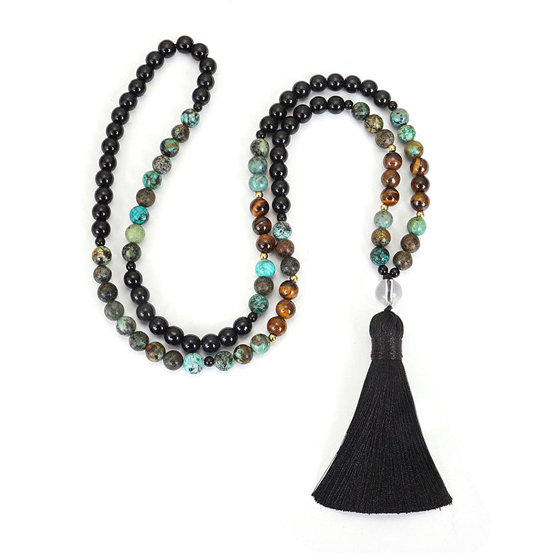 108 Natural Stone Necklace Bracelet Set