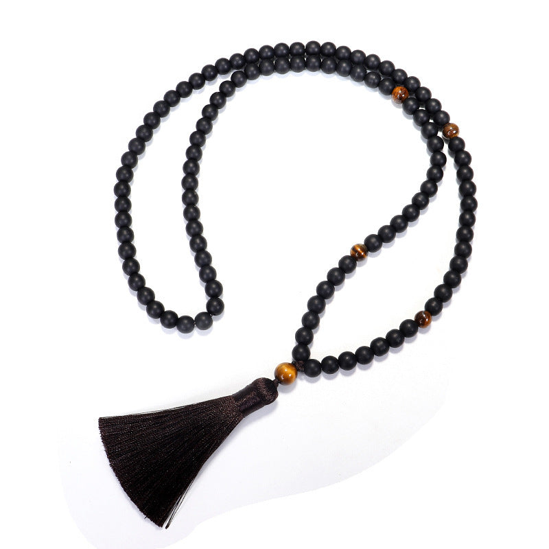Beaded Braceletnecklace 108 Stones Yoga Necklace Tigereye