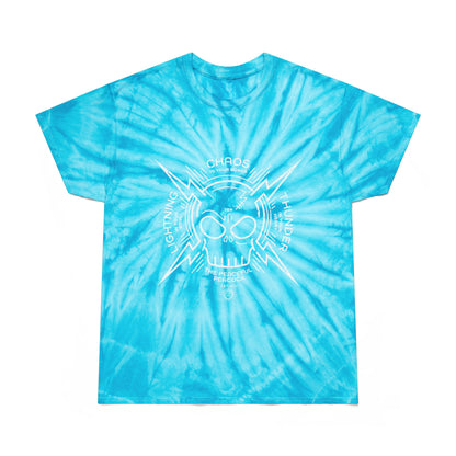 Cyclone Tie-Dye Tee — Blue Skull Lightning Graphic Tee