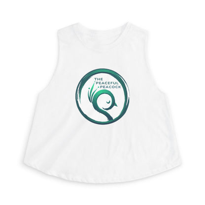 Peaceful Peacock Women's Crop Top — Zen Logo Tank for Yoga & Casual Wear