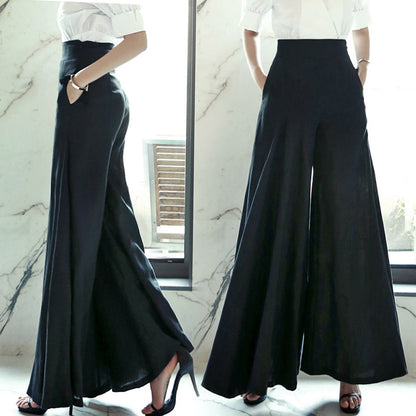 Linen with Hemp yarn wide-leg pants