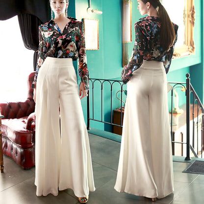 Linen with Hemp yarn wide-leg pants