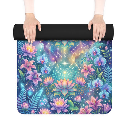 Peacock Galaxy Yoga Mat | Rubber Yoga Mat