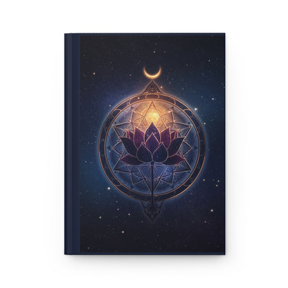 Lotus Mandala Hardcover Journal | Crescent Moon, Prosperity Notebook