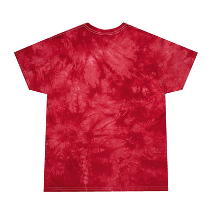 Peaceful Peacock Tie-Dye Tee with Lightning Skull Graphic