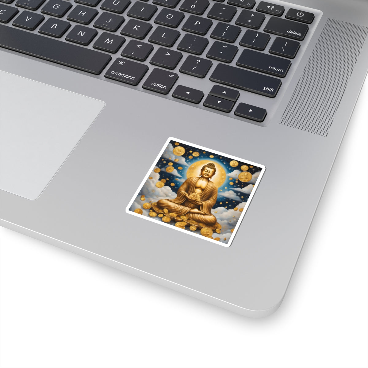 Prosperity Buddha Kiss-Cut Sticker: Manifest Wealth & Abundance with Positive Vibes!