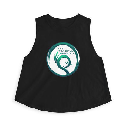 Peaceful Peacock Women's Crop Top — Zen Logo Tank for Yoga & Casual Wear