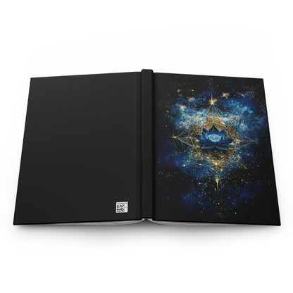 Blue Lotus Mandala Hardcover Journal | Sacred Prosperity Geometry Notebook
