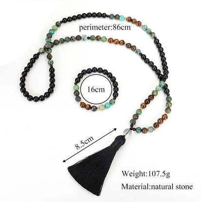 📿 THE ULTIMATE SET: 108 Natural Stone Mala & Bracelet