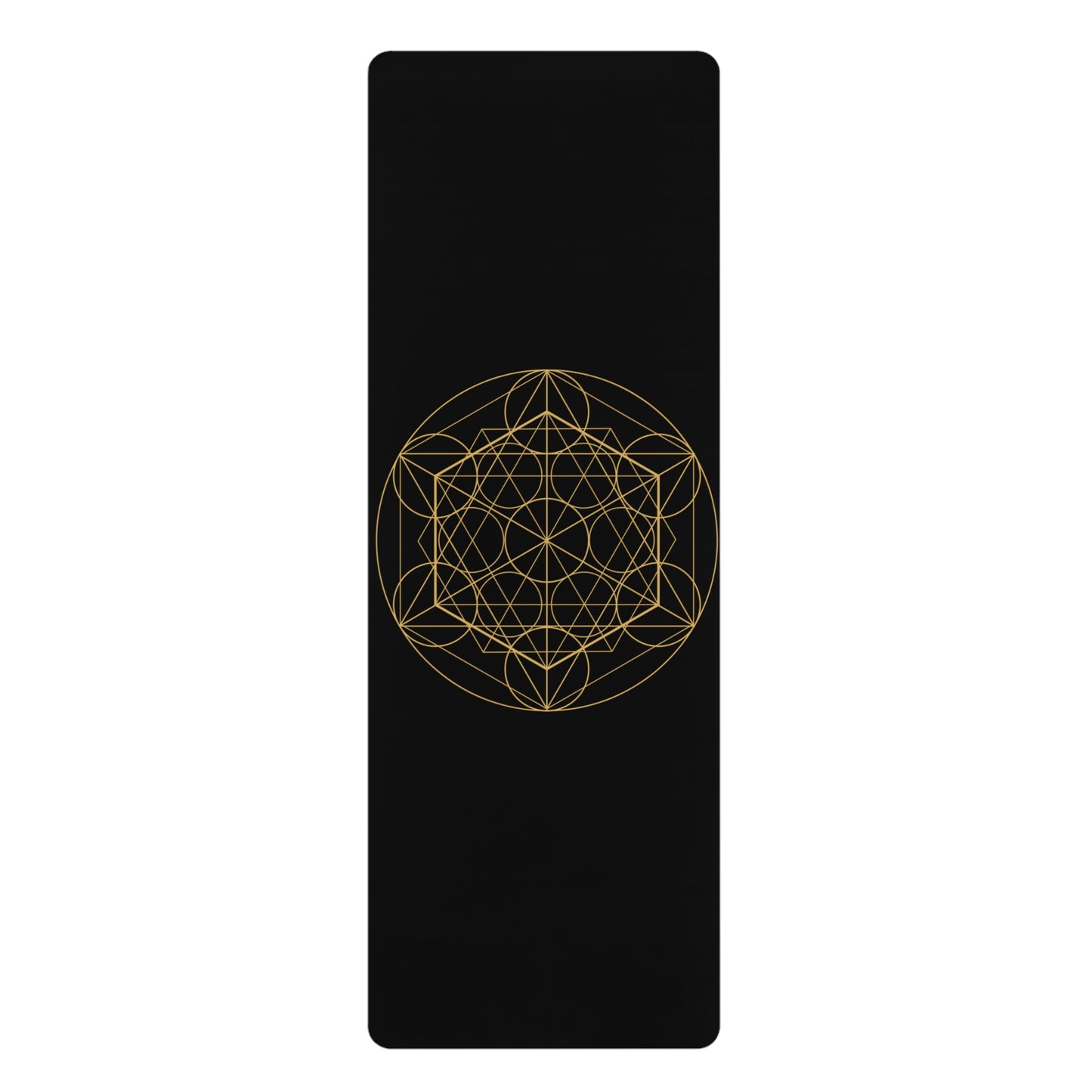 Golden Serenity: Eco-Friendly Rubber Yoga Mat with Mandala Design