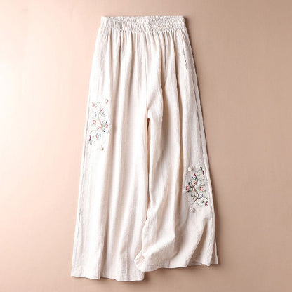 Summer Cotton Hemp Casual Pants Women's Thin Style
