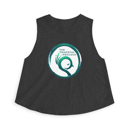 Peaceful Peacock Women's Crop Top — Zen Logo Tank for Yoga & Casual Wear
