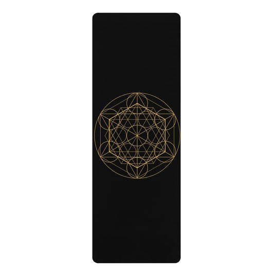 Golden Serenity: Eco-Friendly Rubber Yoga Mat with Mandala Design