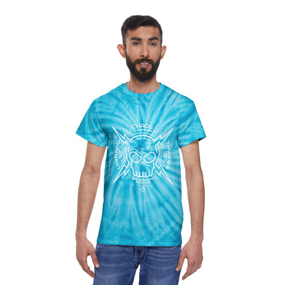 Cyclone Tie-Dye Tee — Blue Skull Lightning Graphic Tee