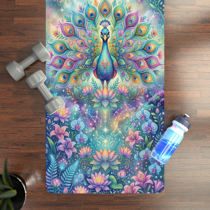 Peacock Galaxy Yoga Mat | Rubber Yoga Mat