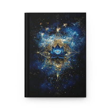 Blue Lotus Mandala Hardcover Journal | Sacred Prosperity Geometry Notebook