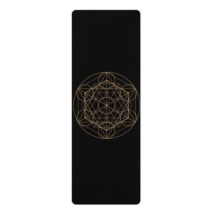 Golden Serenity Mandala Yoga Mat | Eco-Friendly Rubber & Non-Slip
