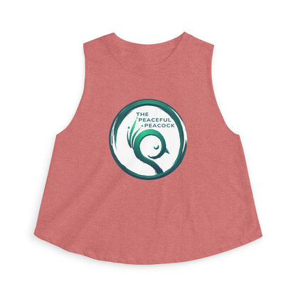 Peaceful Peacock Women's Crop Top — Zen Logo Tank for Yoga & Casual Wear