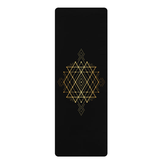 Tribal Gold: Eco-Friendly Rubber Yoga Mat for Mindful Movement