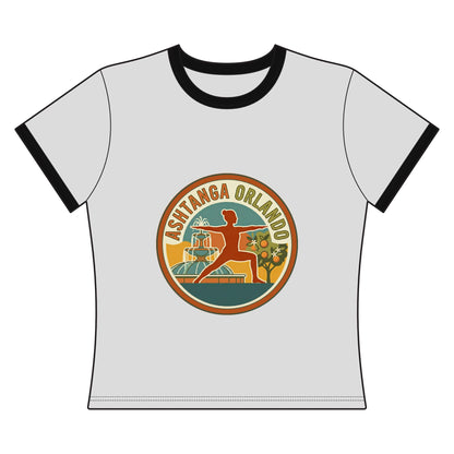 Ashtanga Orlando Women's Ringer Tee — Retro Yoga Studio Shirt
