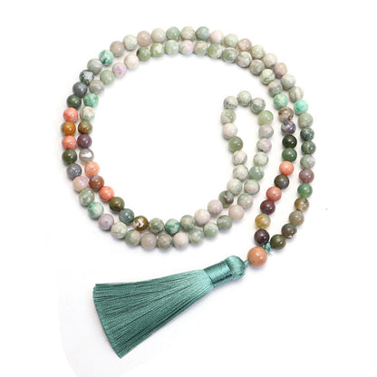 🌿 THE EARTH HEALER: Indian Agate 108 Mala