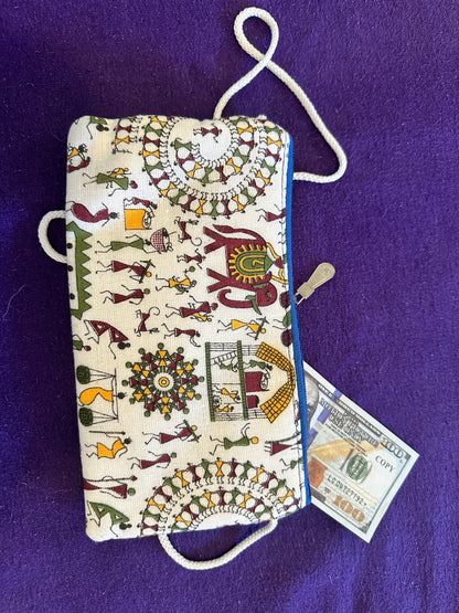 Artisan Folk Art Crossbody Pouch — Stadium & Concert Friendly