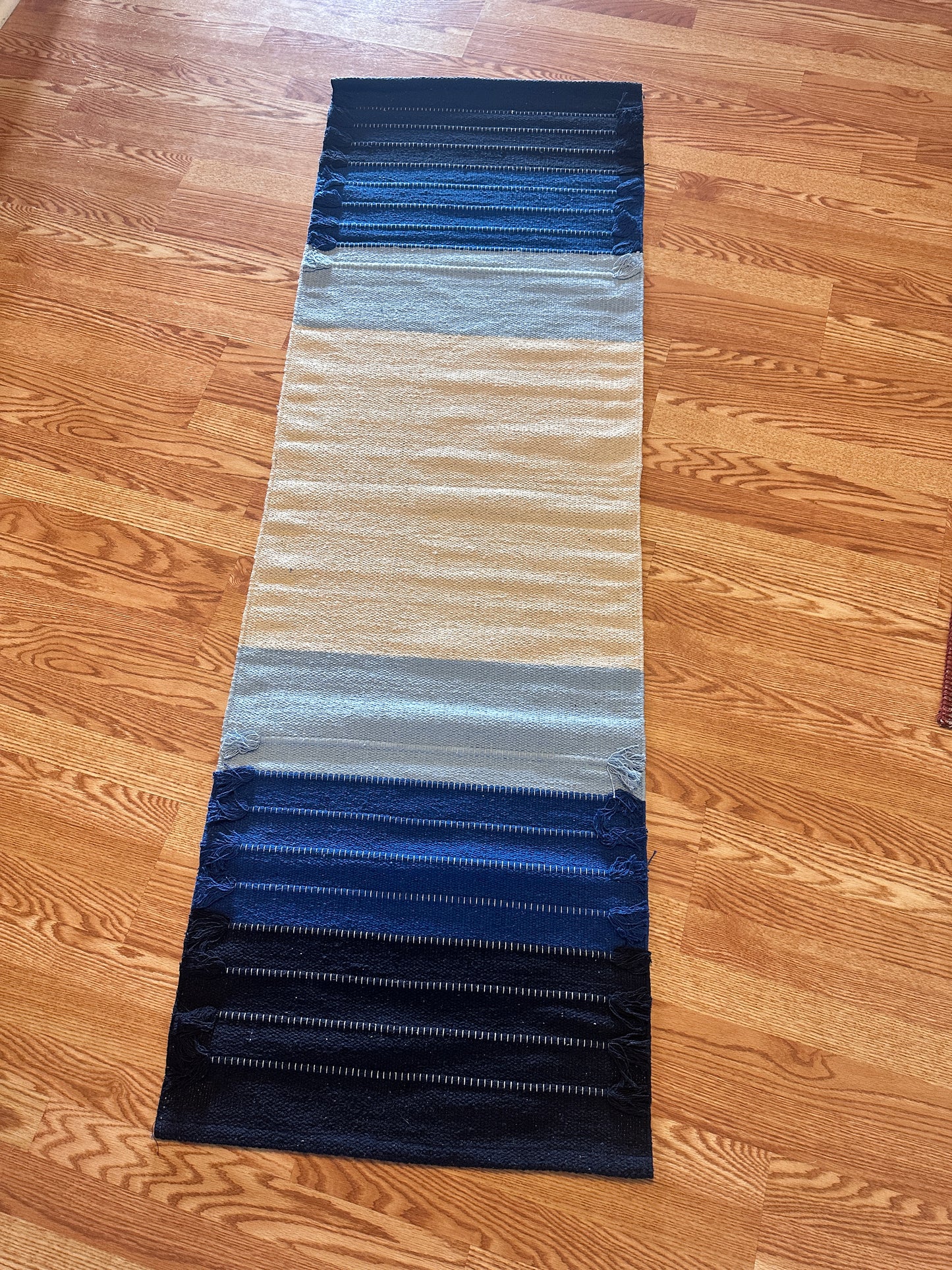 Hand-Loomed Organic Cotton Yoga Rug — Natural Botanical Dye Collection