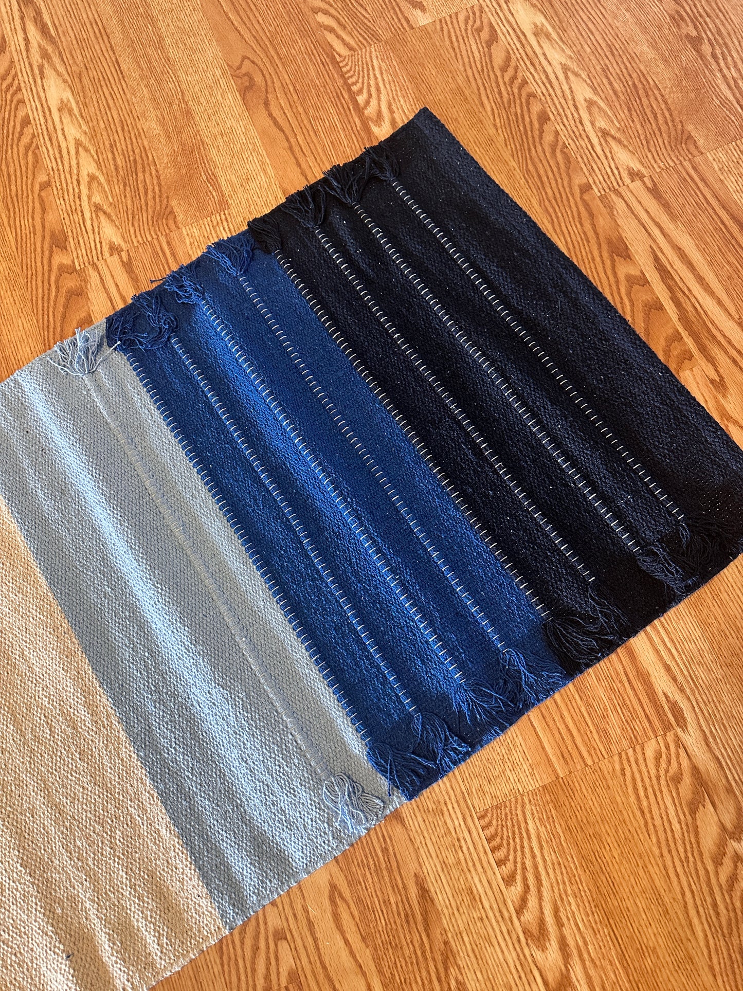 Hand-Loomed Organic Cotton Yoga Rug — Natural Botanical Dye Collection
