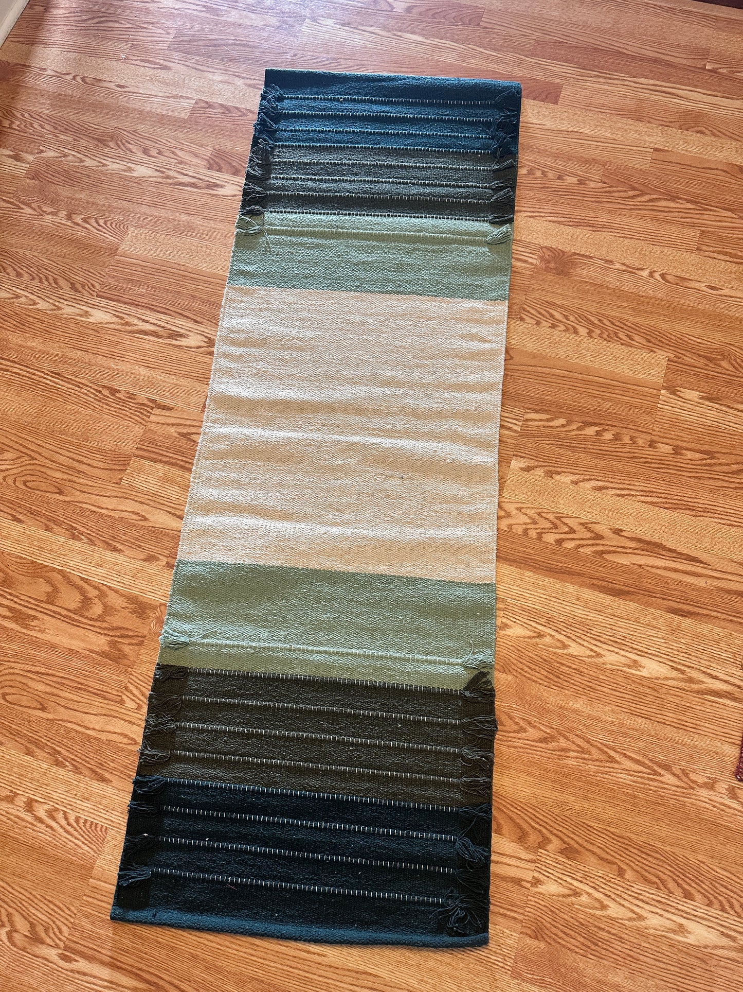 Hand-Loomed Organic Cotton Yoga Rug — Natural Botanical Dye Collection