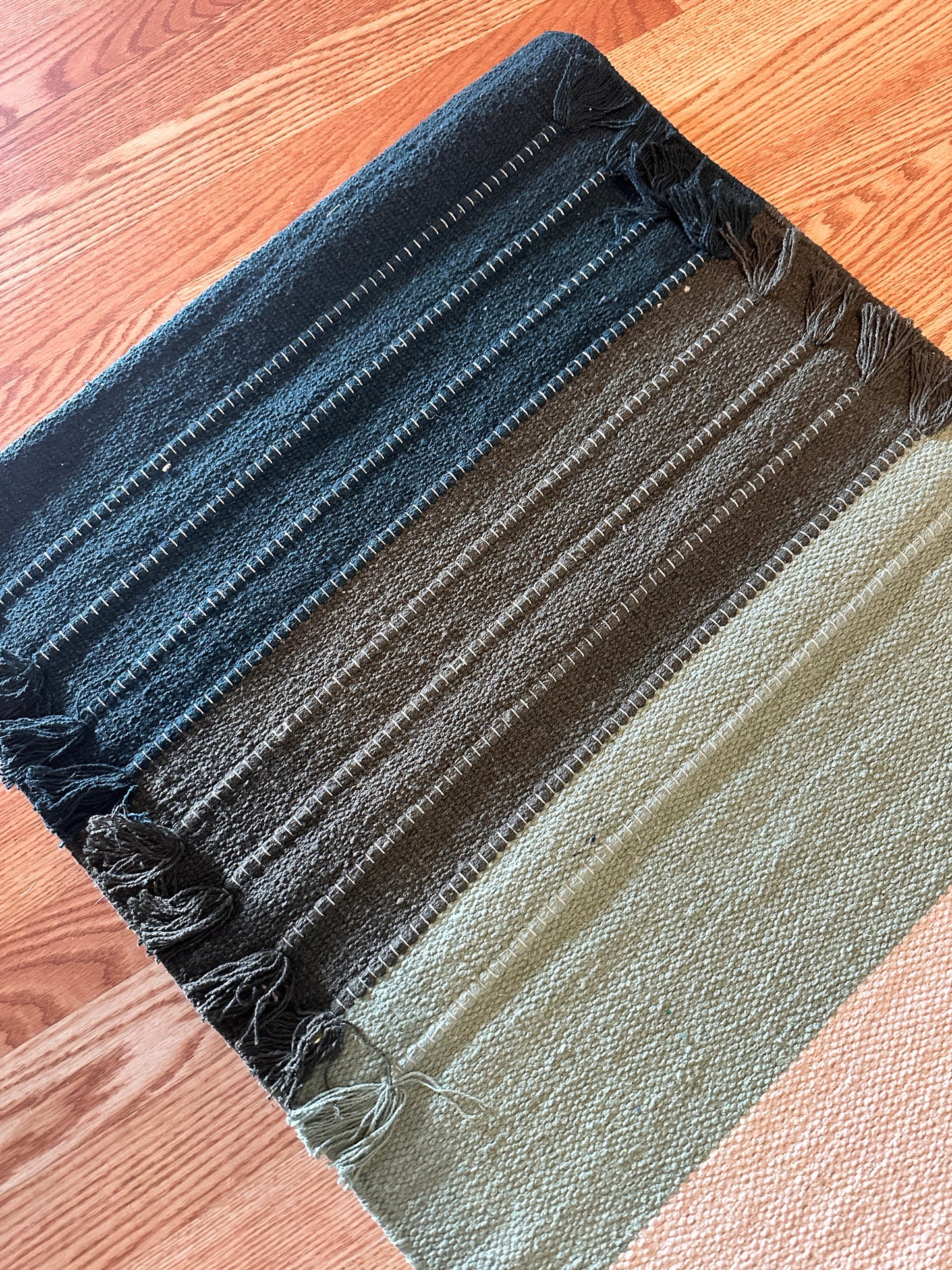 Hand-Loomed Organic Cotton Yoga Rug — Natural Botanical Dye Collection