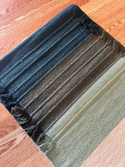 Hand-Loomed Organic Cotton Yoga Rug — Natural Botanical Dye Collection