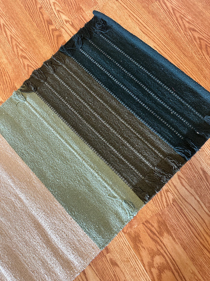 Hand-Loomed Organic Cotton Yoga Rug — Natural Botanical Dye Collection
