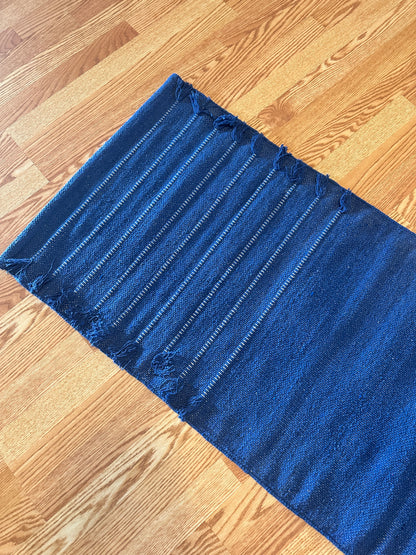 Hand-Loomed Organic Cotton Yoga Rug — Natural Botanical Dye Collection