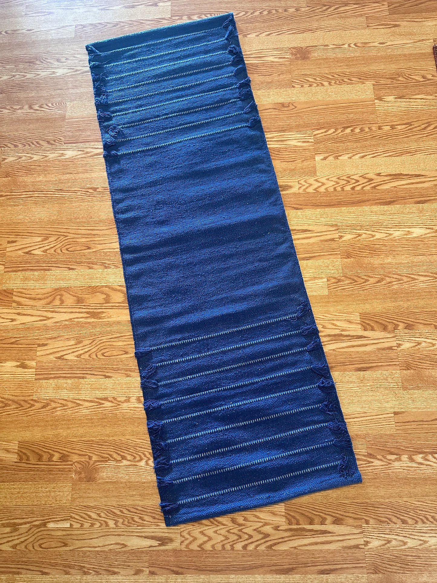 Hand-Loomed Organic Cotton Yoga Rug — Natural Botanical Dye Collection