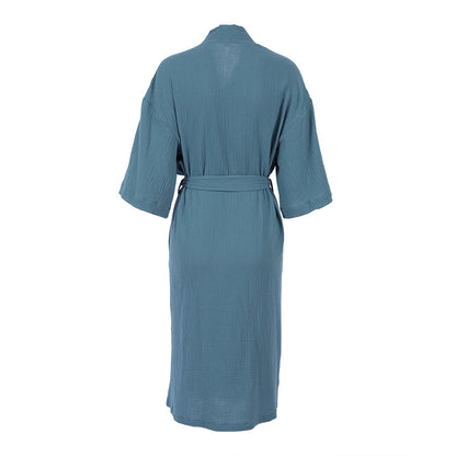 Cotton Robe Cardigan Tie Loose Comfort Crepe Loungewear