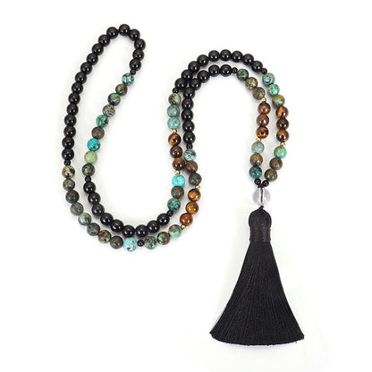 🧘🏽 Zen Harmony: 108-Bead Natural Stone Necklace & Bracelet Set