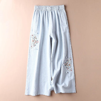 Summer Cotton Hemp Casual Pants Women's Thin Style