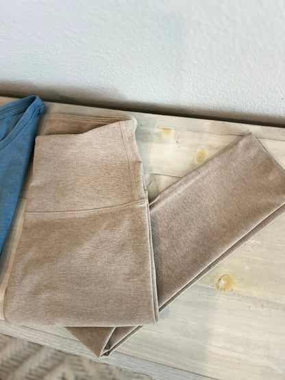 Sueded Space Dye High-Waisted Yoga Leggings (7/8 Length)