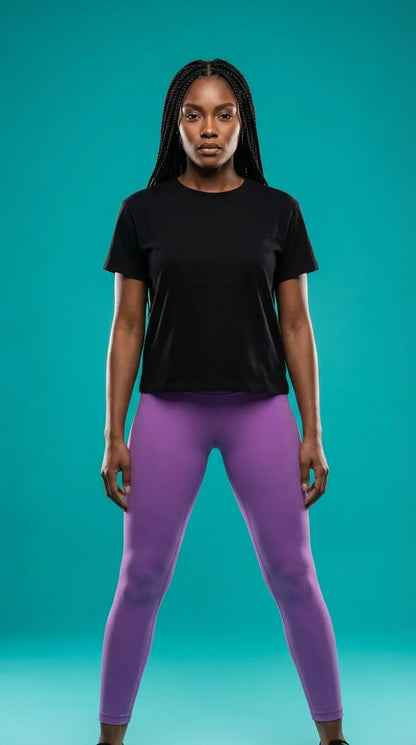 Sueded Space Dye High-Waisted Yoga Leggings (7/8 Length)